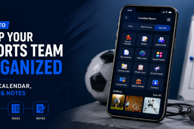 How to Keep Your Sports Team Organized with Calendar, Tasks & Notes